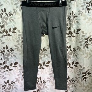 Nike Pro Compression Tights Medium Gray Dri-Fit Workout Gym Large Athletic